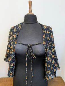 Black floral kimono shrug