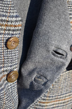 Load image into Gallery viewer, Grey and mustard check waistcoat
