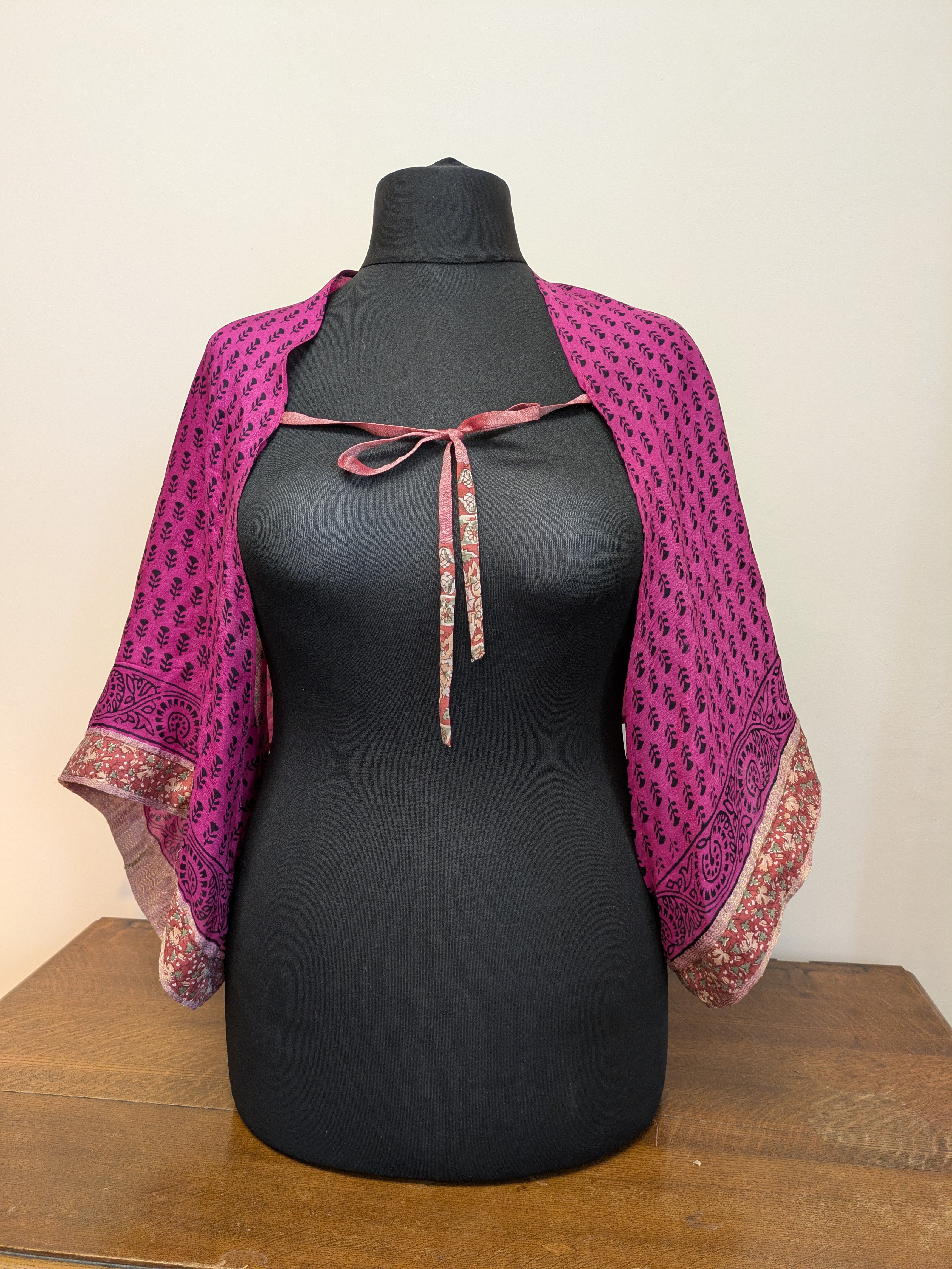 Cerise pink with black