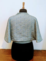 Load image into Gallery viewer, Blue leaf wrap shawl
