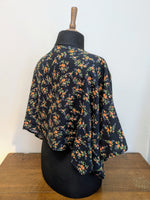 Load image into Gallery viewer, Black floral kimono shrug
