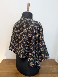 Black floral kimono shrug