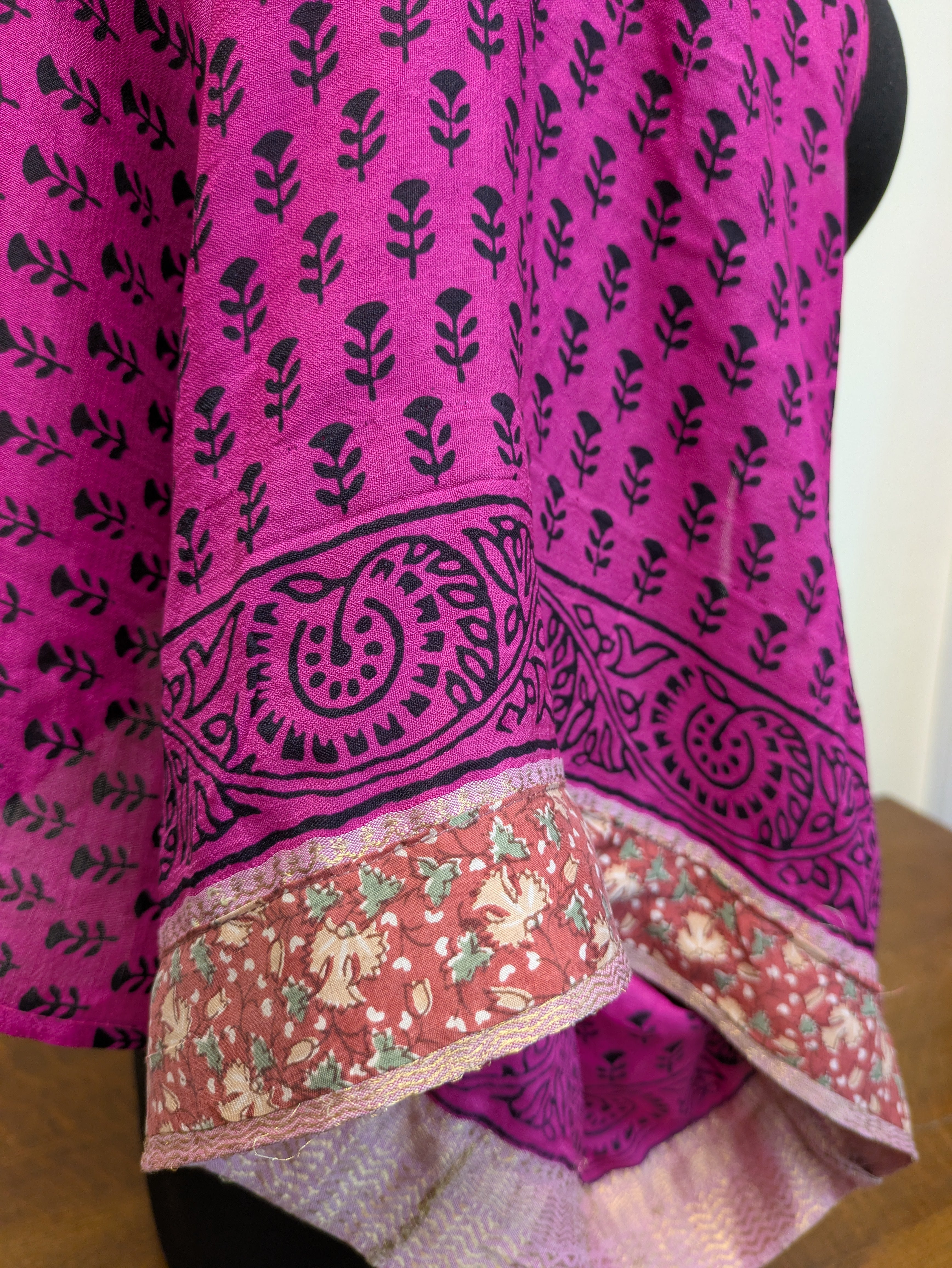 Cerise pink with black