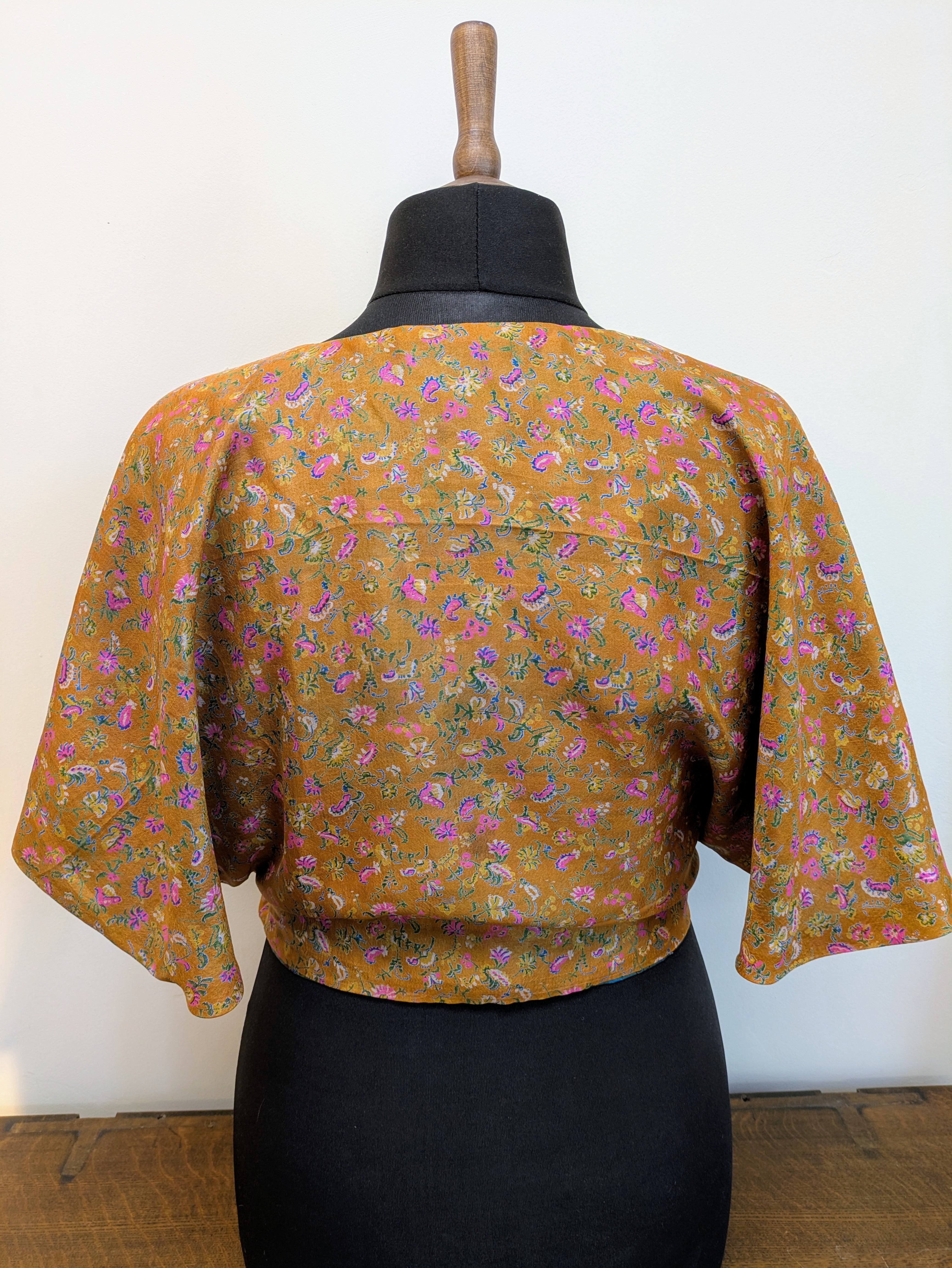 Reversible silk butterfly top