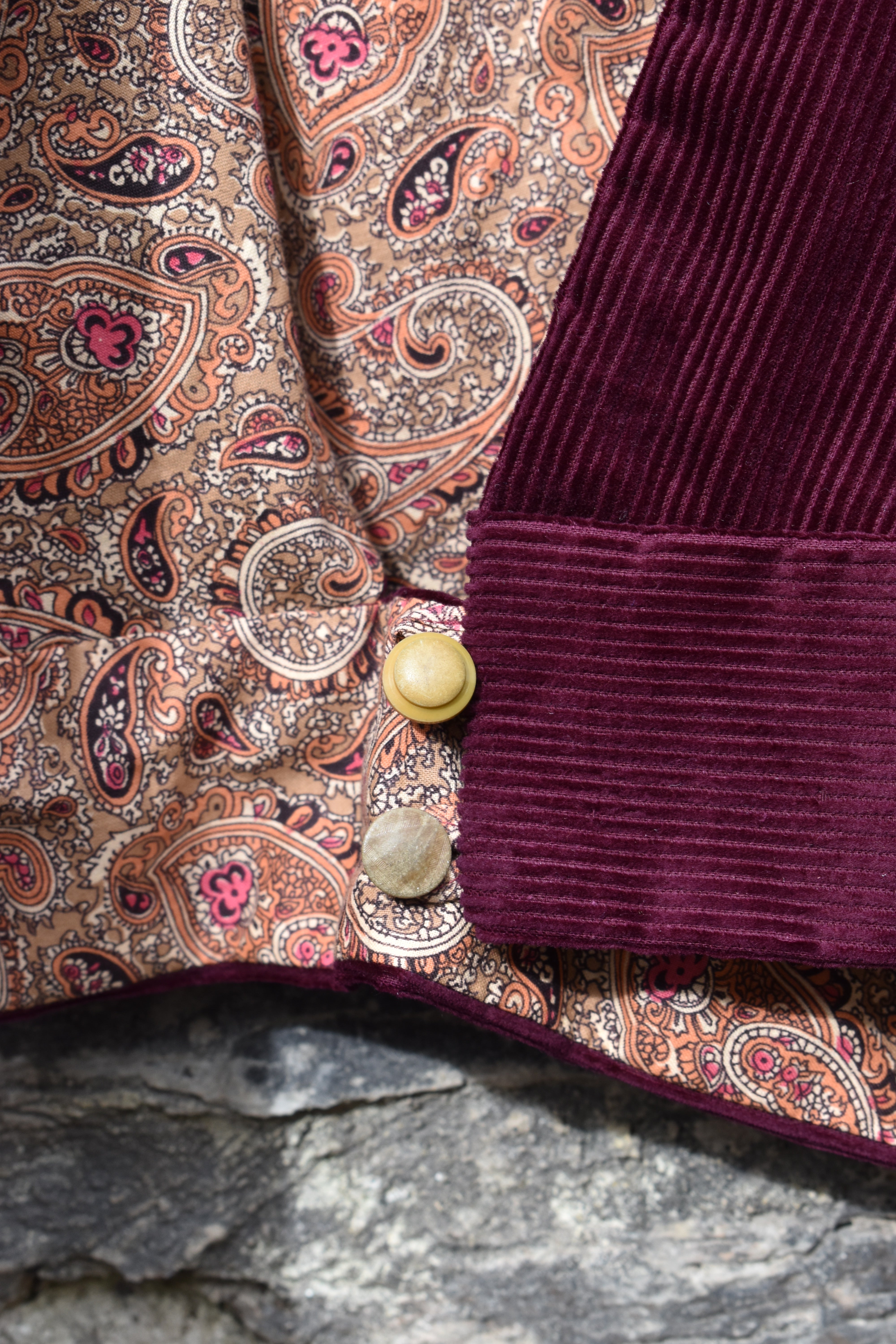 Plum and paisley cord