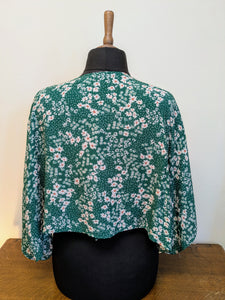 Green daisy kimono shrug