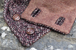 Load image into Gallery viewer, Wine herringbone button scarf
