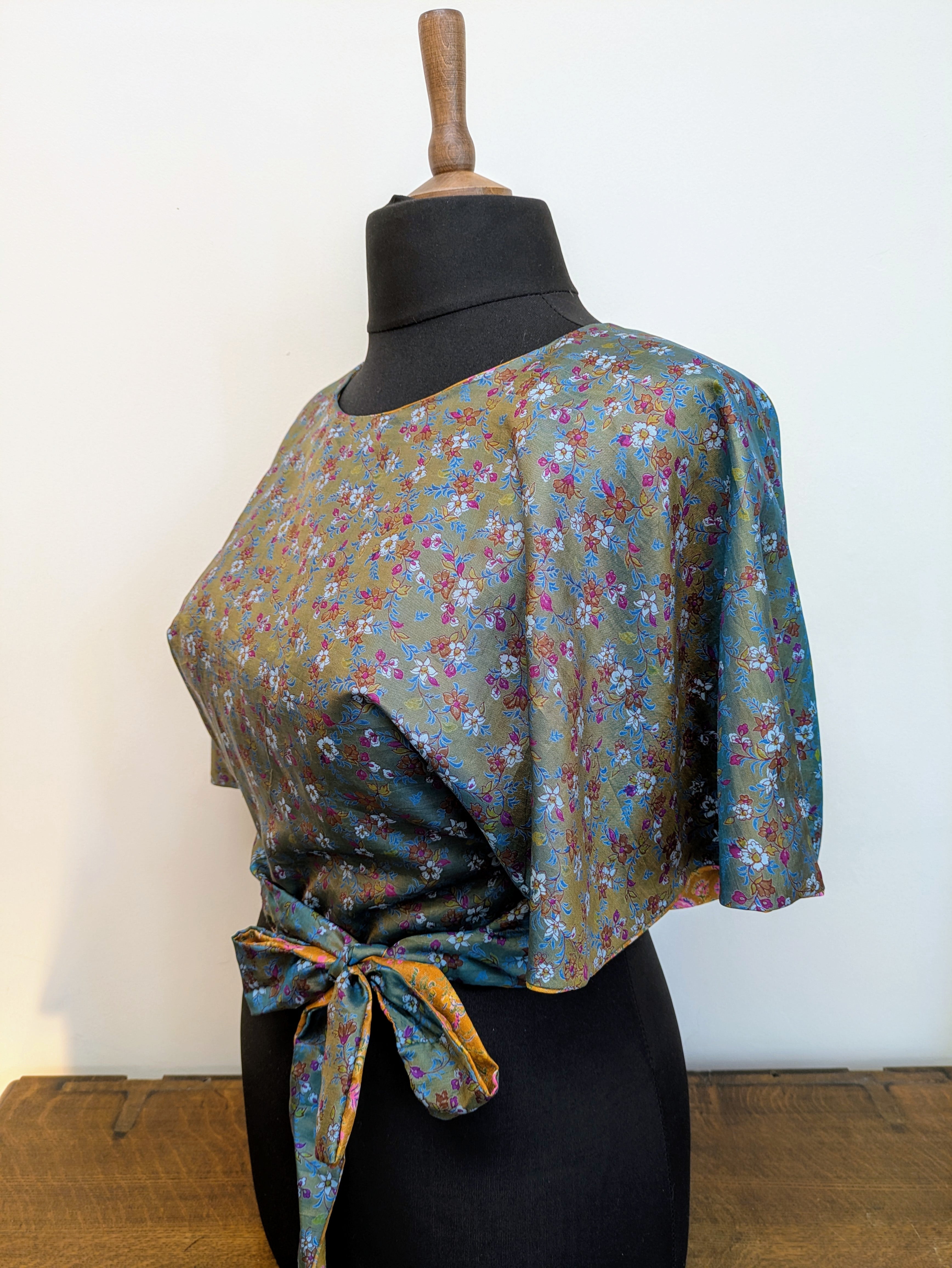 Reversible silk butterfly top