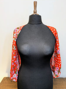 Red floral kimono shrug