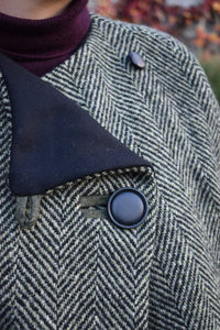 Sage herringbone cape