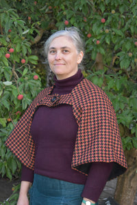 Orange and black kimono shrug