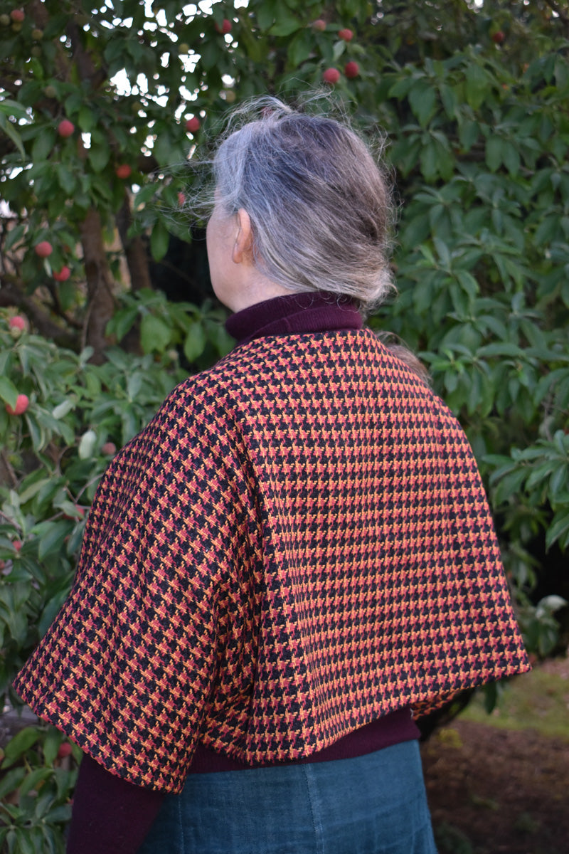 Orange and black kimono shrug