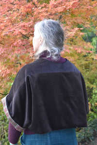 Brown velvet shrug