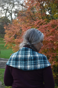 Teal check capelet