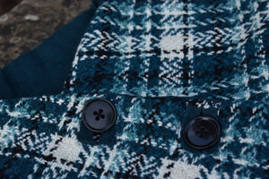 Teal check capelet