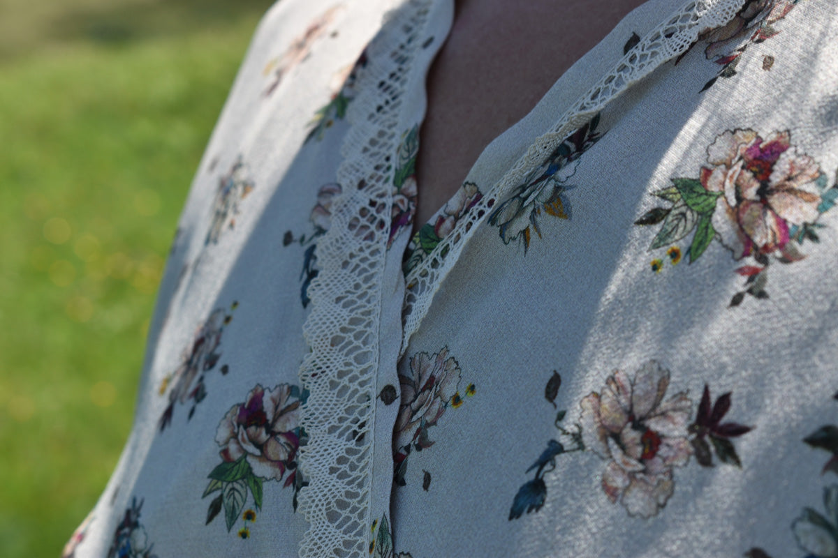 Pearl floral wrap capelet