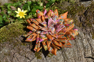 Saffron Silk Dahlia pin brooch