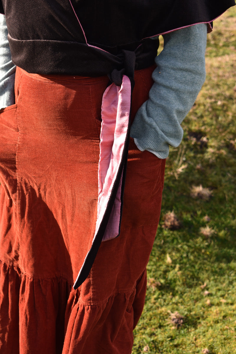 Deep brown velvet shawl