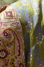 Load image into Gallery viewer, Reversible Olive green with warm pink large paisley
