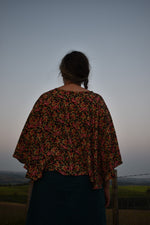 Load image into Gallery viewer, Fushia pink floral wrap cape
